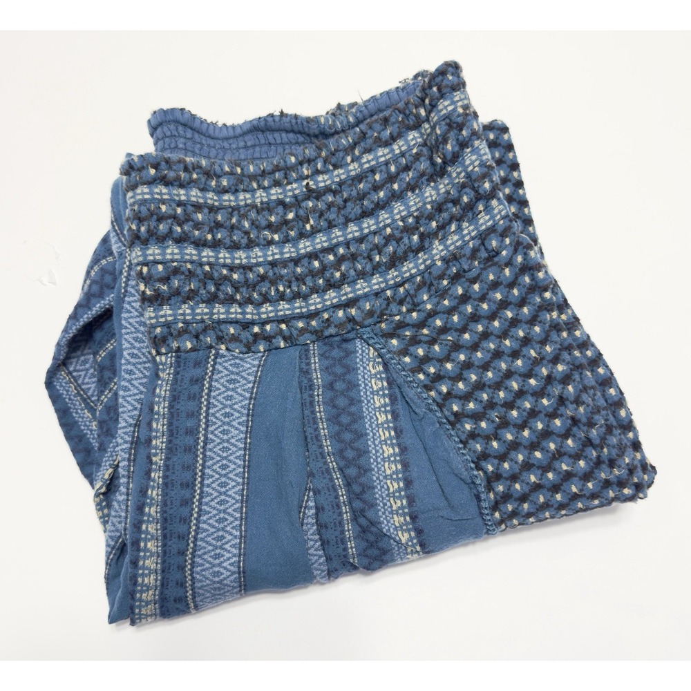 Free People Women's Harem Balloon Pants Boho Striped L Hippie Barrel Leg Baggy